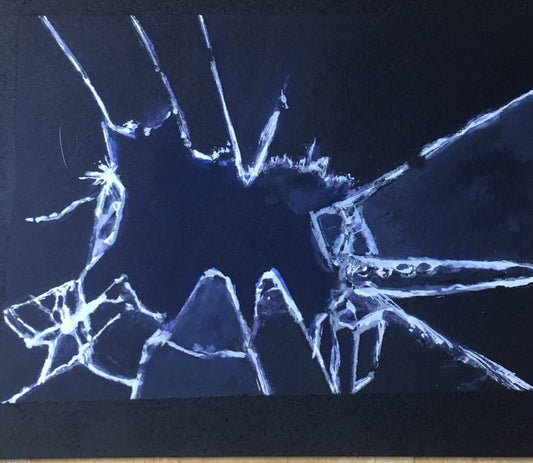 Shattered Glass Painting on Black Paper